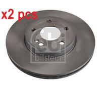 X2 PCS FRONT AXLE 107509 BRAKE DISC FEBI BILSTEIN