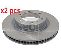 X2 PCS FRONT AXLE 108458 BRAKE DISC FEBI BILSTEIN