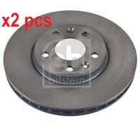 X2 PCS FRONT AXLE 171469 BRAKE DISC FEBI BILSTEIN