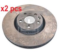 X2 PCS FRONT AXLE 171471 BRAKE DISC FEBI BILSTEIN