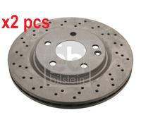 X2 PCS FRONT AXLE 22996 BRAKE DISC FEBI BILSTEIN