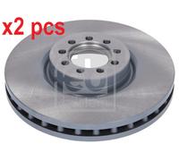 X2 PCS FRONT AXLE 35335 BRAKE DISC FEBI BILSTEIN