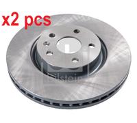 X2 PCS FRONT AXLE 39188 BRAKE DISC FEBI BILSTEIN