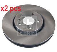 X2 PCS FRONT AXLE 39210 BRAKE DISC FEBI BILSTEIN