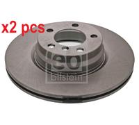 X2 PCS FRONT AXLE 43956 BRAKE DISC FEBI BILSTEIN