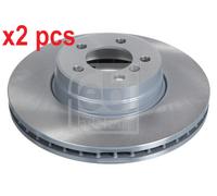 X2 PCS FRONT AXLE 44026 BRAKE DISC FEBI BILSTEIN