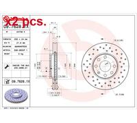 X2 PCS FRONT BRAKE DISC PAIR L&R 09.7628.1X BREMBO I