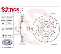 X2 PCS FRONT BRAKE DISC PAIR L&R 09.8670.1X BREMBO I