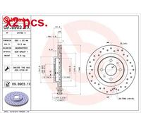 X2 PCS FRONT BRAKE DISC PAIR L&R 09.8903.1X BREMBO I