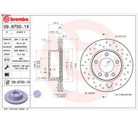 X2 PCS FRONT BRAKE DISC PAIR L&R 09.9750.1X BREMBO I