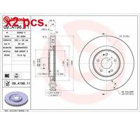 X2 PCS FRONT BRAKE DISC PAIR L&R 09.A196.11 BREMBO I