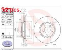 X2 PCS FRONT BRAKE DISC PAIR L&R 09.A402.11 BREMBO I