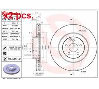 X2 PCS FRONT BRAKE DISC PAIR L&R 09.A817.21 BREMBO I