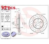 X2 PCS FRONT BRAKE DISC PAIR L&R 09.A865.1X BREMBO I
