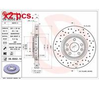 X2 PCS FRONT BRAKE DISC PAIR L&R 09.B352.1X BREMBO I
