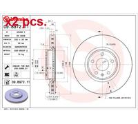 X2 PCS FRONT BRAKE DISC PAIR L&R 09.B972.11 BREMBO I