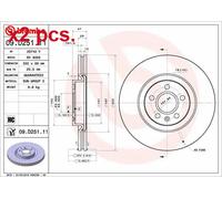 X2 PCS FRONT BRAKE DISC PAIR L&R 09.D251.11 BREMBO I