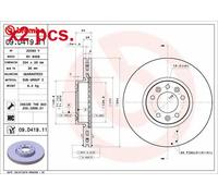 X2 PCS FRONT BRAKE DISC PAIR L&R 09.D419.11 BREMBO I