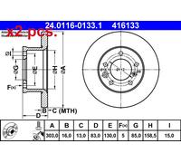 X2 PCS FRONT BRAKE DISC PAIR L&R 24.0116-0133.1 ATE I