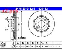 X2 PCS FRONT BRAKE DISC PAIR L&R 24.0120-0132.1 ATE I