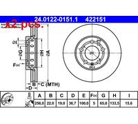 X2 PCS FRONT BRAKE DISC PAIR L&R 24.0122-0151.1 ATE I