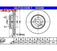 X2 PCS FRONT BRAKE DISC PAIR L&R 24.0122-0246.1 ATE I