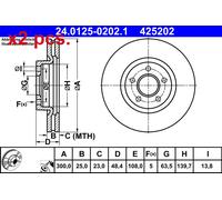 X2 PCS FRONT BRAKE DISC PAIR L&R 24.0125-0202.1 ATE I