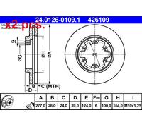X2 PCS FRONT BRAKE DISC PAIR L&R 24.0126-0109.1 ATE I