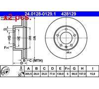 X2 PCS FRONT BRAKE DISC PAIR L&R 24.0128-0129.1 ATE I