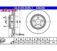 X2 PCS FRONT BRAKE DISC PAIR L&R 24.0128-0266.1 ATE I