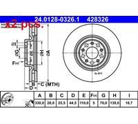 X2 PCS FRONT BRAKE DISC PAIR L&R 24.0128-0326.1 ATE I