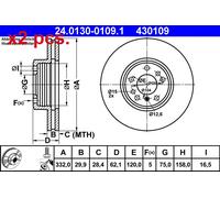 X2 PCS FRONT BRAKE DISC PAIR L&R 24.0130-0109.1 ATE I