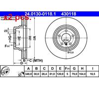 X2 PCS FRONT BRAKE DISC PAIR L&R 24.0130-0118.1 ATE I
