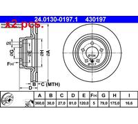 X2 PCS FRONT BRAKE DISC PAIR L&R 24.0130-0197.1 ATE I