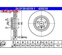 X2 PCS FRONT BRAKE DISC PAIR L&R 24.0130-0219.1 ATE I