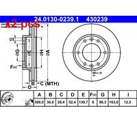 X2 PCS FRONT BRAKE DISC PAIR L&R 24.0130-0239.1 ATE I