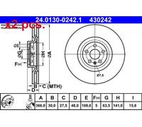 X2 PCS FRONT BRAKE DISC PAIR L&R 24.0130-0242.1 ATE I