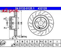 X2 PCS FRONT BRAKE DISC PAIR L&R 24.0132-0125.1 ATE I