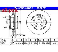 X2 PCS FRONT BRAKE DISC PAIR L&R 24.0330-0207.1 ATE I
