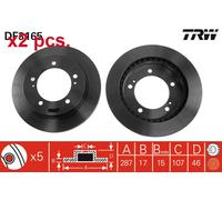 X2 PCS FRONT BRAKE DISC PAIR L&R DF3165 TRW I