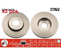 X2 PCS FRONT BRAKE DISC PAIR L&R DF4187S TRW I