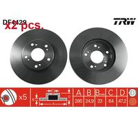 X2 PCS FRONT BRAKE DISC PAIR L&R DF4429 TRW I