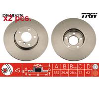 X2 PCS FRONT BRAKE DISC PAIR L&R DF4852S TRW I