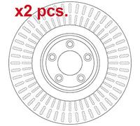 X2 PCS FRONT BRAKE DISC PAIR L&R DF6146S TRW I