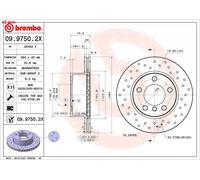 X2 PCS FRONT BRAKE DISC ROTORS SET L&R SIDES 09.9750.2X BREMBO I