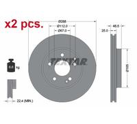 X2 PCS FRONT BRAKE DISC ROTORS SET L&R SIDES 92105905 TEXTAR I