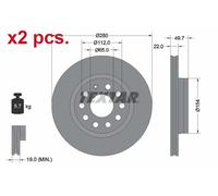 X2 PCS FRONT BRAKE DISC ROTORS SET L&R SIDES 92120705 TEXTAR I