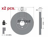 X2 PCS FRONT BRAKE DISC ROTORS SET L&R SIDES 92168503 TEXTAR I