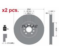 X2 PCS FRONT BRAKE DISC ROTORS SET L&R SIDES 92229805 TEXTAR I