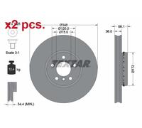 X2 PCS FRONT BRAKE DISC ROTORS SET L&R SIDES 92253725 TEXTAR I